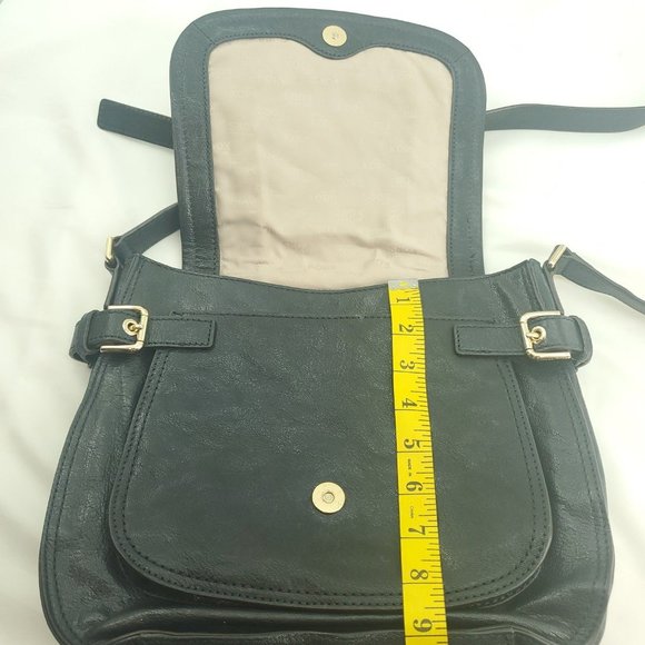 Michael Kors Womens Navy Leather Flap Front Inner Pockets Satchel Handbag Purse - Picture 11 of 15